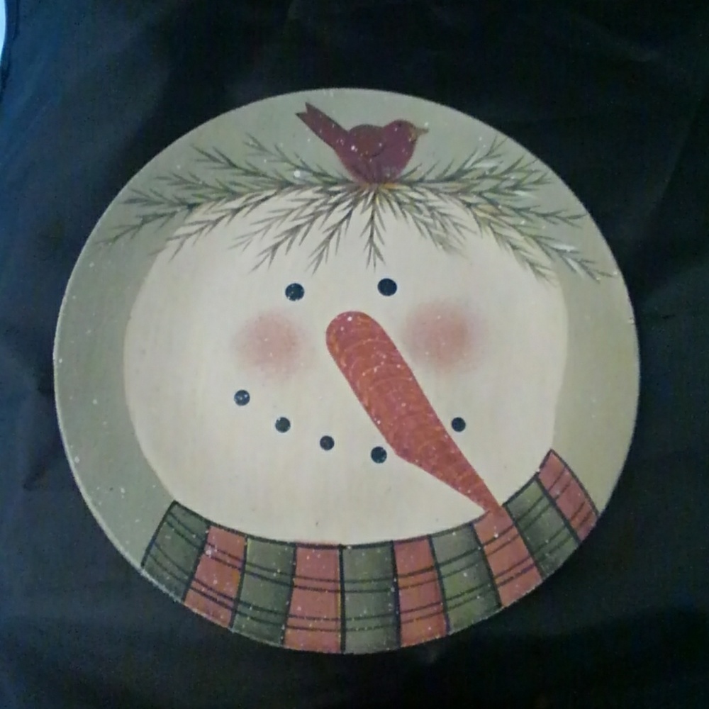 Signed Donna White Wood Composite Small Plate